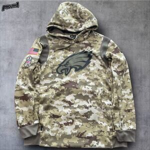 PHILADELPHIA EAGLES XL Camo Salute to Service Hoodie Pullover